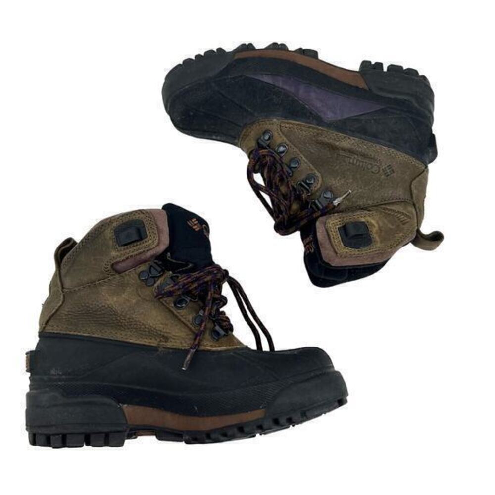 Columbia Bugabootoo Waterproof Winter Boots Womens Size 7 Green Leather Rubber